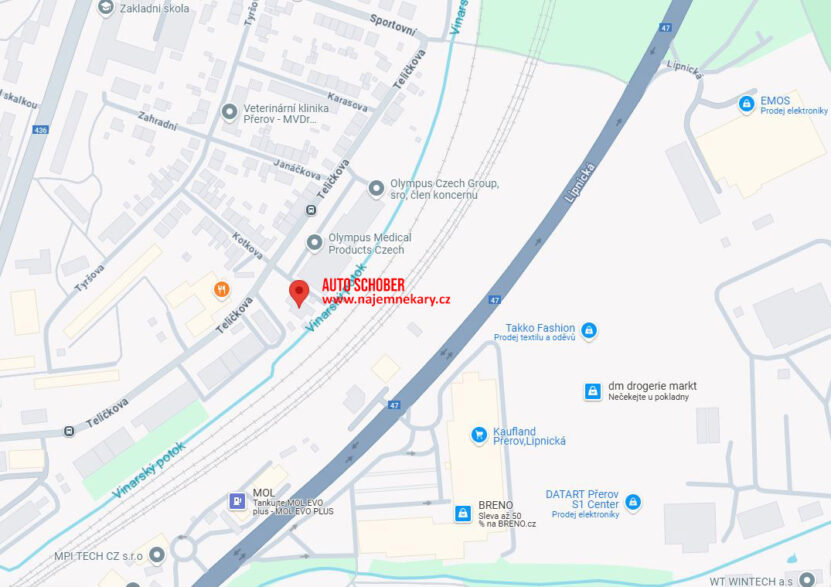 mapa-auto-schober Adresa Auto Schober - Nájemné káry
